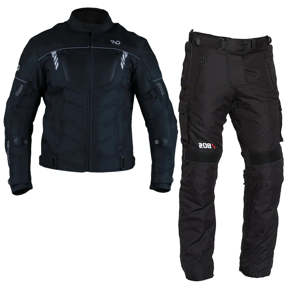 Motorrad Textil Kombi mit Protektoren Biker Motorrad kombi Schwarz Motorradkombi - Bild 1 von 3