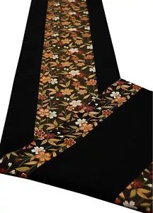 Runner da tavolo kimono giapponese tessuto broccato oro Obi reversibile fiore... - Foto 1 di 7