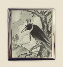 Hobo Crow Cigarette Case Business Card ID Holder Wallet Vintage Animal Art