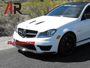 Black Series Carbon Fiber Front Bumper Lip For 2012+ W204 C204 C63 AMG Only - Picture 1 of 2