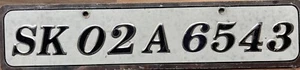Placa de matrícula privada Sikkim, India SK 02 A 6543 difícil de encontrar - Imagen 1 de 1