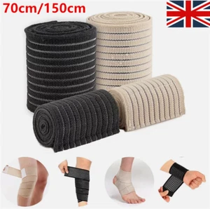 Elastic Compression Bandage Wrap Wrist Ankle Elbow Band Knee Brace Calf Supports - Picture 1 of 25