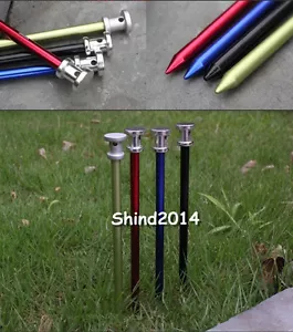 New 10 PCS 9" Aluminium Alloy Camping Trip Tent Pegs Stake Nail - Picture 1 of 10