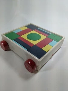 Wooden Geometric Building Blocks, 26 in wooden cart, new, factory sealed, Ankyo - Picture 1 of 8
