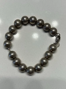 Authentic Tiffany & Co. Sterling Silver Hardwear Ball Bead Bracelet 7.25" 10mm - Picture 1 of 3