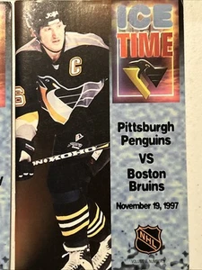 Pittsburgh Penguins Ice Time Lot of 5 Includes 1 Mario Lemieux Cover Nov 19 1997 - Picture 1 of 11