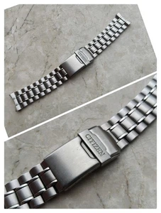 80s CITIZEN VINTAGE WATCH BRACELET BRACCIALE UHREN DIVER CHRONOGRAPH 20mm - Foto 1 di 12