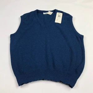 Vintage NEW JANTZEN Navy Blue Acrylic Sweater Vest Size XL Made in USA VTG - Picture 1 of 7