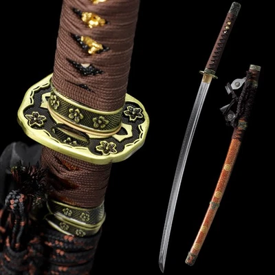 T10 Steel Clay Tempered Razor Sharp Japanese Samurai Katana Sword Real Tachi  - Image 1 of 4