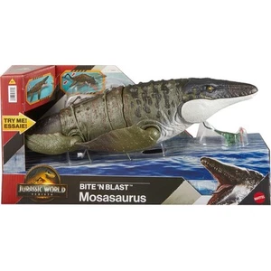 Jurassic World Rebirth Bite N Blast Mosasaurus Action Figure and Mini Dilophosau - Foto 1 di 6