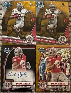 2023 Bowman U Emeka Egbuka Gold And Black Lot 1st Bowman /50 and Auto /10 - Picture 1 of 1