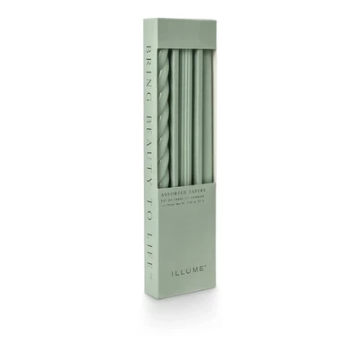 NEW Unscented Illume Beautifully Done S/3 Hinoki Sage Taper Candles - Image 1 of 4