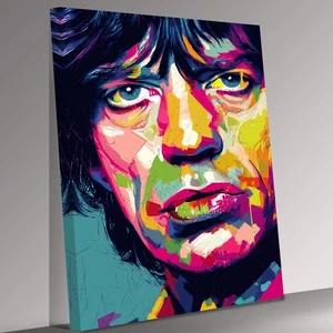 Mick Jagger Ikone Abstrakt Modern Leinwandbild Wandbild Bild - Bild 1 von 7