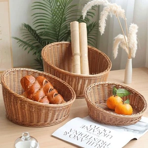 Hardness Imitation Rattan Wicker Basket Restaurant Serving Tabletop Display - Picture 1 of 21