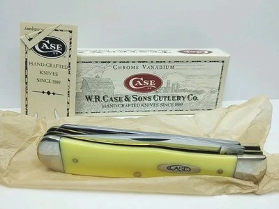 CUCHILLO TRAMPERO CASE XX EE. UU. AMARILLO LISO 3254 CV 2001 Nuevo Con Caja Foto 1 de 4