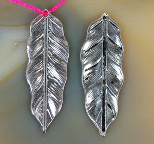 Silver ,Bronze Metal Leaf Charms - Picture 1 of 12