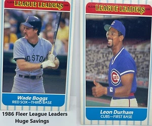 1986 Fleer League Leaders Baseball Cards (Discounts) B3 - Picture 1 of 84