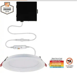 Slim Baffle Integrated LED 6 in Round Adj Color Temp Canless Recessed Light 279 - Picture 1 of 2
