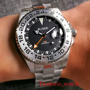 BLIGER Nuevo GMT Reloj Automático Hombre Esfera Luminosa Cristal Zafiro Pulsera Ostra - Imagen 1 de 16