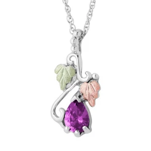 Black Hills Silver Pendant with Pear-Shaped Synthetic Alexandrite - Picture 1 of 1