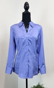 NWT Sz Medium-ANTONIO MELANI- Blue-Button Down-Collared BLOUSE-Long Sleeve-$89 - Picture 1 of 8