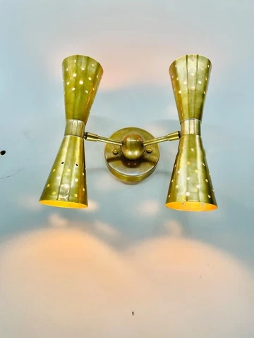 Mid Century Sconce Antique Brass Light Brass Wall Fixture Lamps Crftn Gifts pcs2 Cover