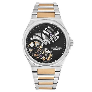 Manager Men's 'Revolution' Black Dial Hand Winding Watch MAN-RM-06-BM - Picture 1 of 7