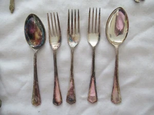 Cubiertos y tenedores de metales mixtos acero inoxidable chapados en plata cuchara - Imagen 1 de 2