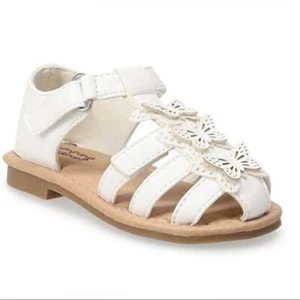 Jumping Beans Nutmeg Toddler Girl's Fisherman White Sandals Size 5T & 6T NEW - Picture 1 of 7
