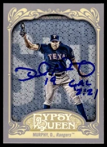 Carta 2012 Topps Gypsy Queen David Murphy Auto Texas Rangers #206 firmata COA - Foto 1 di 2
