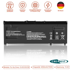 70Wh SR04XL TPN-C134 TPN-Q193 Akku Für HP Omen 15-CE015DX 15-CB008TX 15-DC0061TX - Afbeelding 1 van 12
