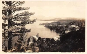 RPPC Eingang zur Emerald Bay, Lake Tahoe, CA Putnam & Valentinstag um 1930er Jahre Postkarte - Bild 1 von 1