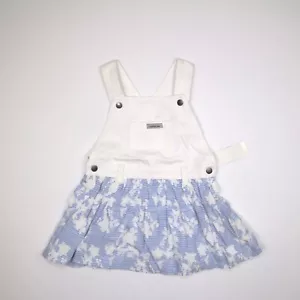 Calvin Klein Kleinkind Mädchen Größe 24M weiß & blau Blumenmuster Overall Kleid - Bild 1 von 16