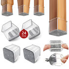 24 pcs Square Chair Leg Floor Protectors for Hardwood Floor Fits All Shape Chair