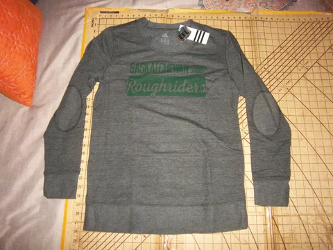 MENS ADIDAS MEDIUM SASKATCHEWAN ROUGHRIDERS CFL LS SHIRT - NWT Cover