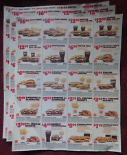(3) Sheets of Burger King Coupons Expires 10/29, 60 total coupons