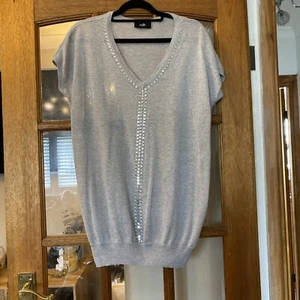 Wallis Light Grey Cap Sleeve Tunic Top Size S - Picture 1 of 4