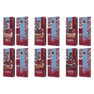 WEST HAM UNITED FC 2022/23 FIRST TEAM LEATHER BOOK CASE FOR MOTOROLA PHONES - Picture 1 of 12