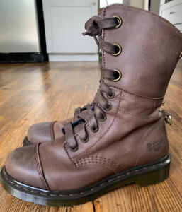 Dr Doc Martens 1914 Triumph Lace Leather Boots US 7 38 brown