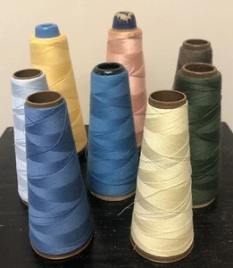 VTG Cone Overlock Thread Lot Of 8 Spools / Cones - Picture 1 of 3