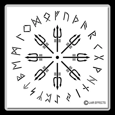 Rueda rúnica 12 X 12 pulgadas alfabeto rúnico plantilla vikingo/pagano/wicca/nórdico/talismán Foto 1 de 4