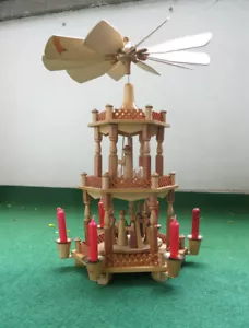 Pyramide aus dem Erzgebirge original weihachten seiffen 3 stöckig christi geburt - Bild 1 von 8