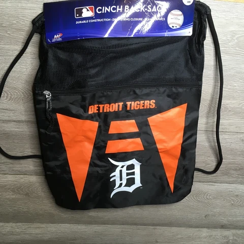 Detroit Tigers MLB Cinch Back-Sack Black Drawstring Closure NEW Cover