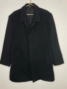 Saks Fifth Avenue Men’s Pea Coat Sz  46 Regular 100% Wool Black - Picture 1 of 8