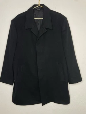 Saks Fifth Avenue Men’s Pea Coat Sz  46 Regular 100% Wool Black - Image 1 of 4