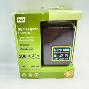 WD My Passport Essential 500 GB USB 3.0 External Hard Drive SSD New - Picture 1 of 6