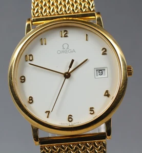 [Near Mint] OMEGA De Ville Cal.1430 White Dial Gold 33mm Men's Quartz Watch - Bild 1 von 11