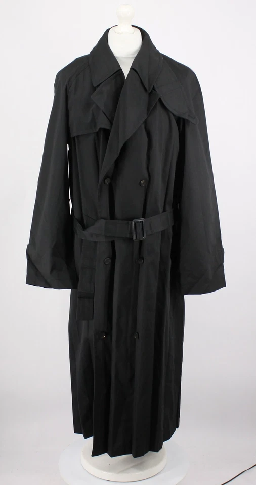BALENCIAGA WOMENS PLEATED TRENCH COAT DOUBLE-BREASTED XS BLACK RRP £3450 AD - Image 1 of 4