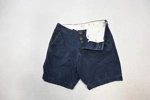 Abercrombie & Fitch Button Fly Khaki Shorts Dark Blue Casual 6" INS Mens Sz 28 - Picture 1 of 5