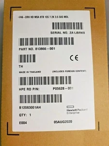 New HPE M0S90A 813866-001 HPE MSA 8TB 12G SAS 7.2K LFF 3.5" 512e HDD HARD DRIVE - Afbeelding 1 van 4